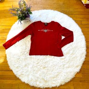 Harley Davidson Motorcycle long sleeve vintage shirt 2L red